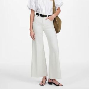NWT Madewell Women's Flared Wide-Leg Crop Jeans Pure White Size 30 Summer